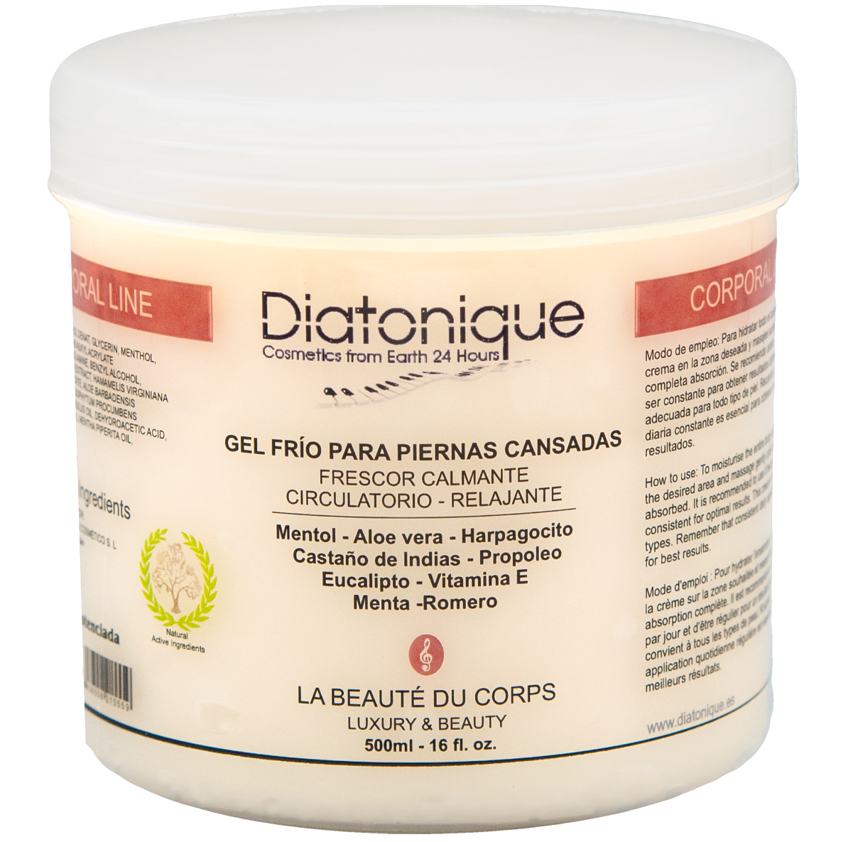 GEL FRIO PIERNAS CANSADAS MAS PLUS DIATONIQUE 500 ML