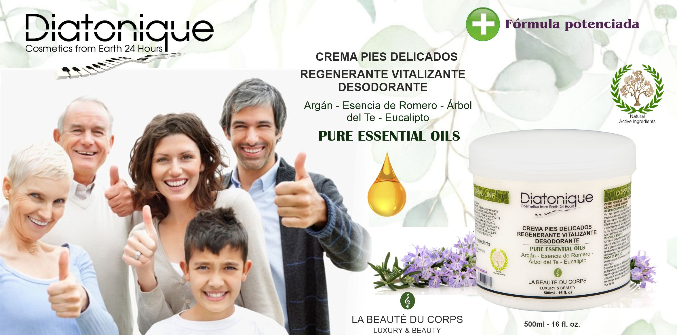 Crema para Pies Delicados Mas Plus de Diatonique 500 ml