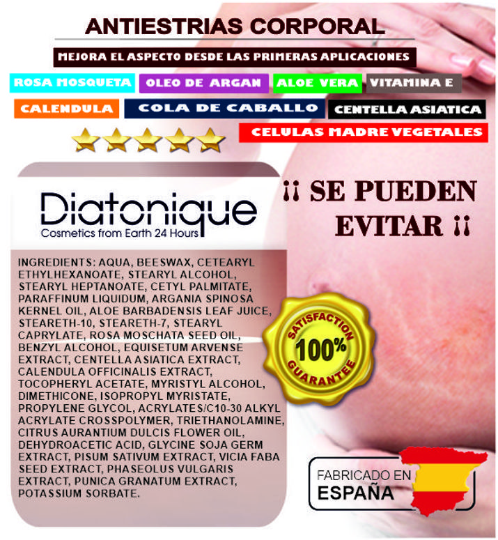 Diatonique Crema Anti-estrías 500 ml con aceites vegetales - Imagen 4