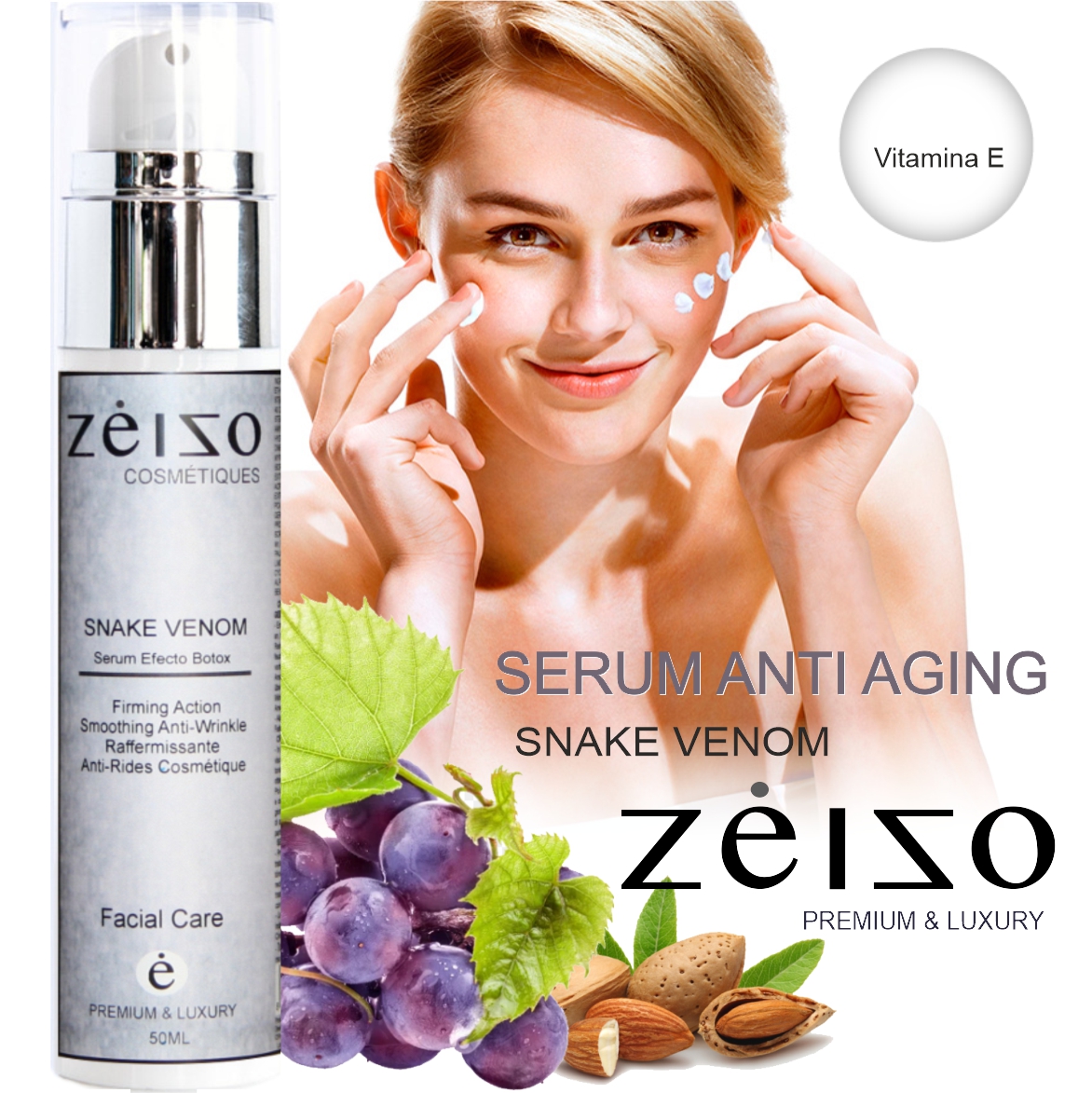 Serum-Crema Antienvejecimiento Snake, Premium 50ml - Antienvejecimiento