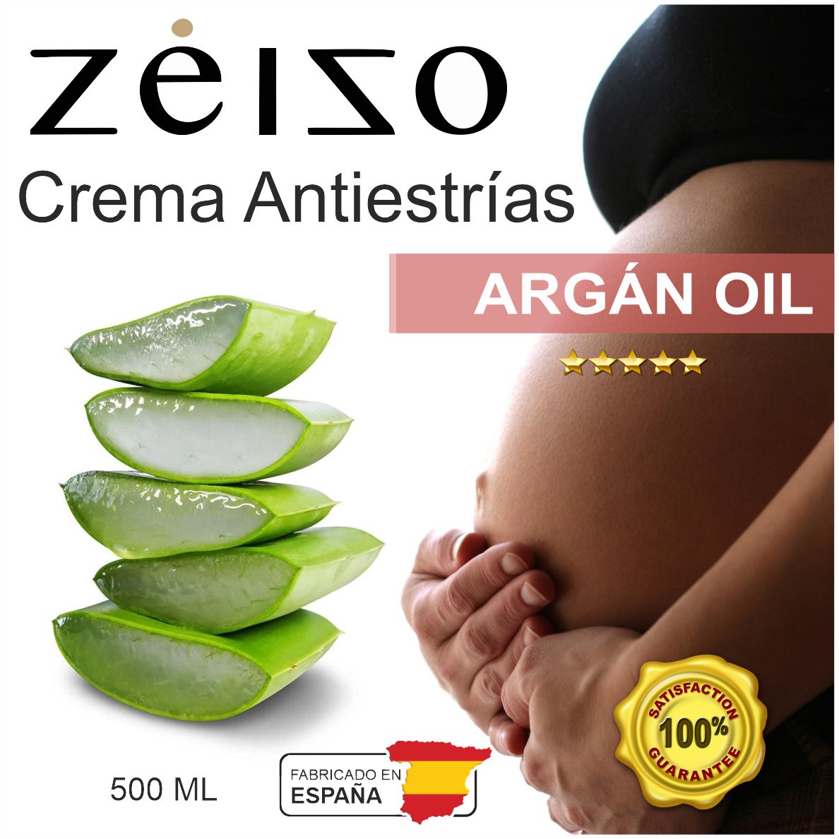 Crema Anti estrías corporal con Argán 500 ml -Zeizo - Imagen 3