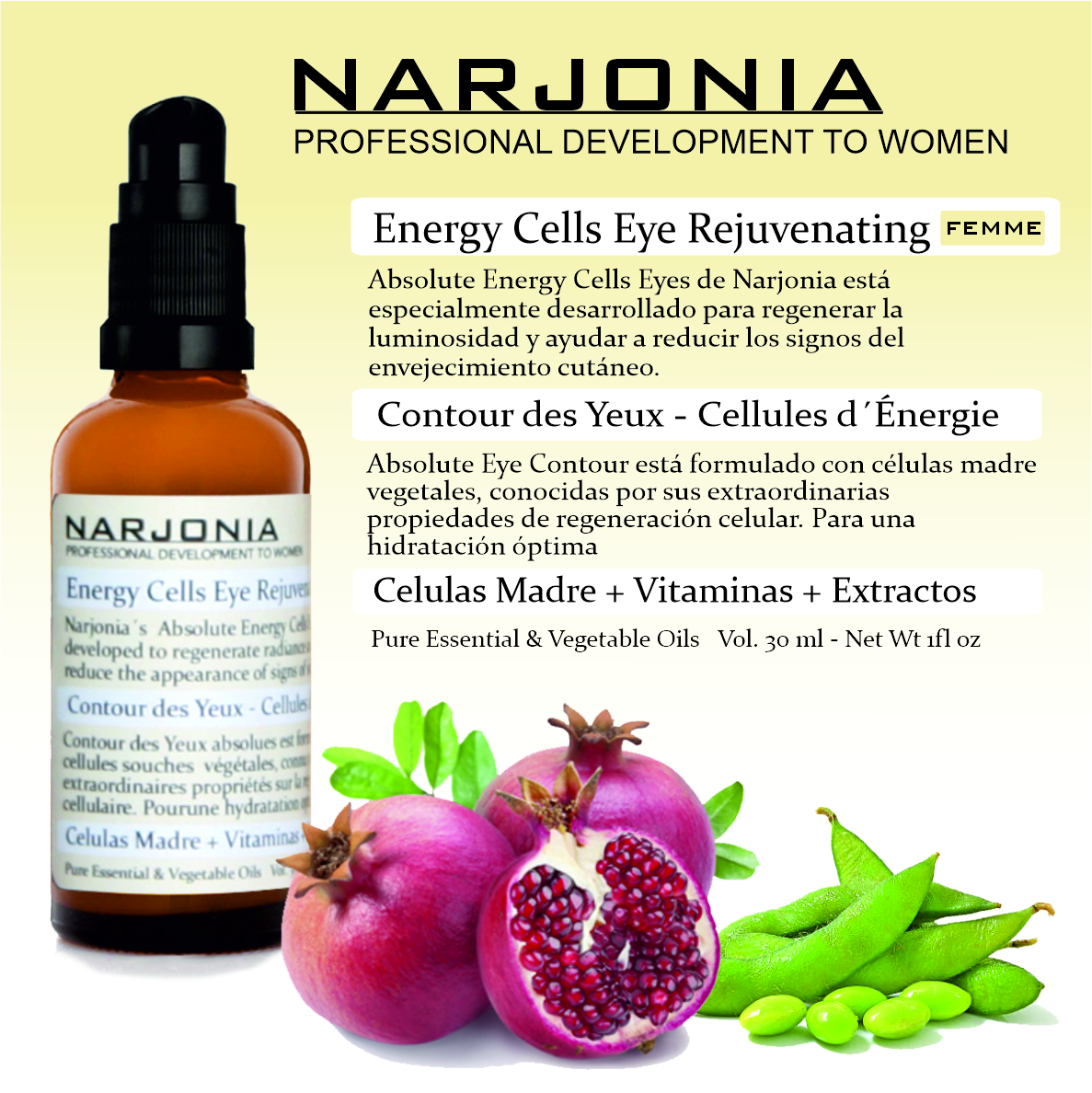 Crema rejuvenecedora de contorno de ojos con celulas madre energeticas