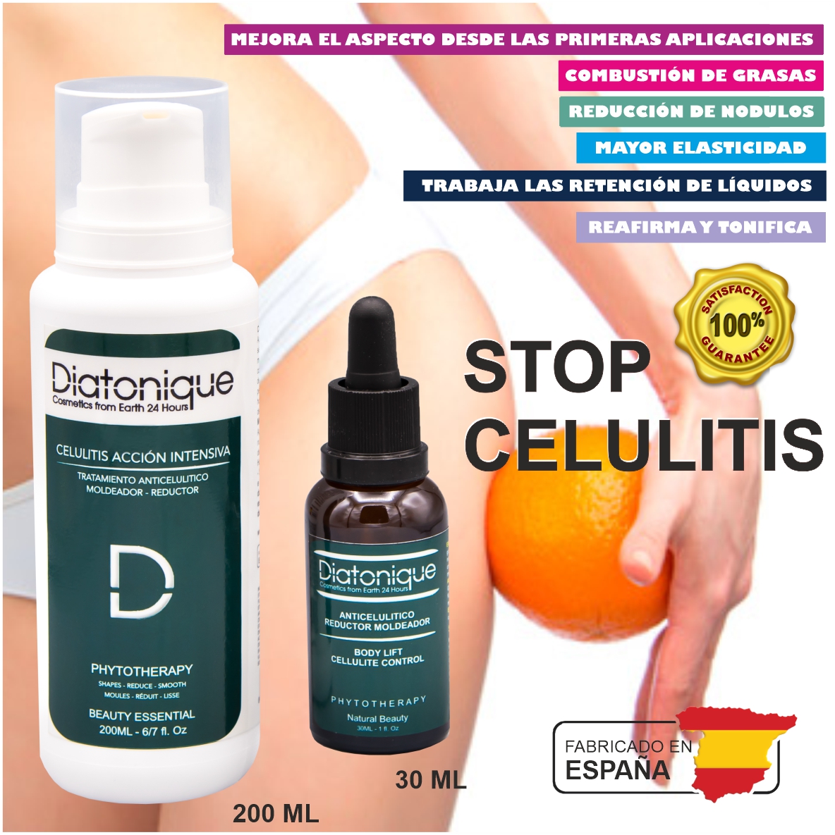 Tratamiento Anticelulítico Intensivo de Diatonique- Shock 21 días - Crema 200 ml y Serum 30 ml - Imagen 2