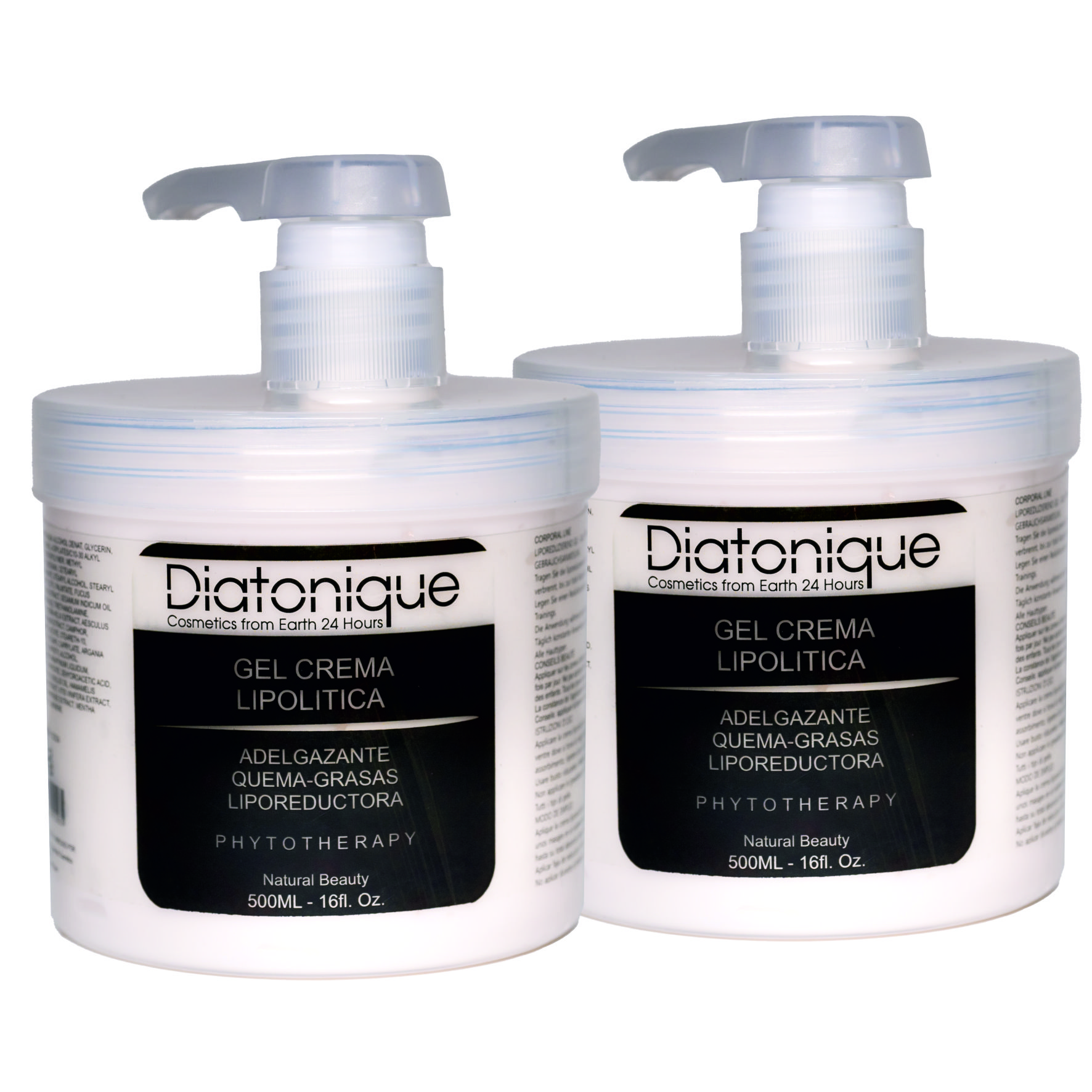 Diatonique Pack Duo: Gel Reductor Corporal Potente Slim 500ml + 500ml - Abdominal Vientre Plano