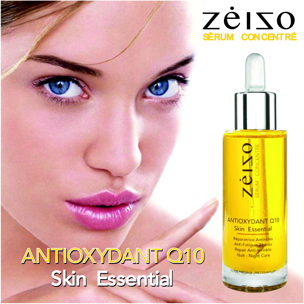 Serum antioxidante Zeizo con Coenzima Q10, ácido hialurónico y vitamina E