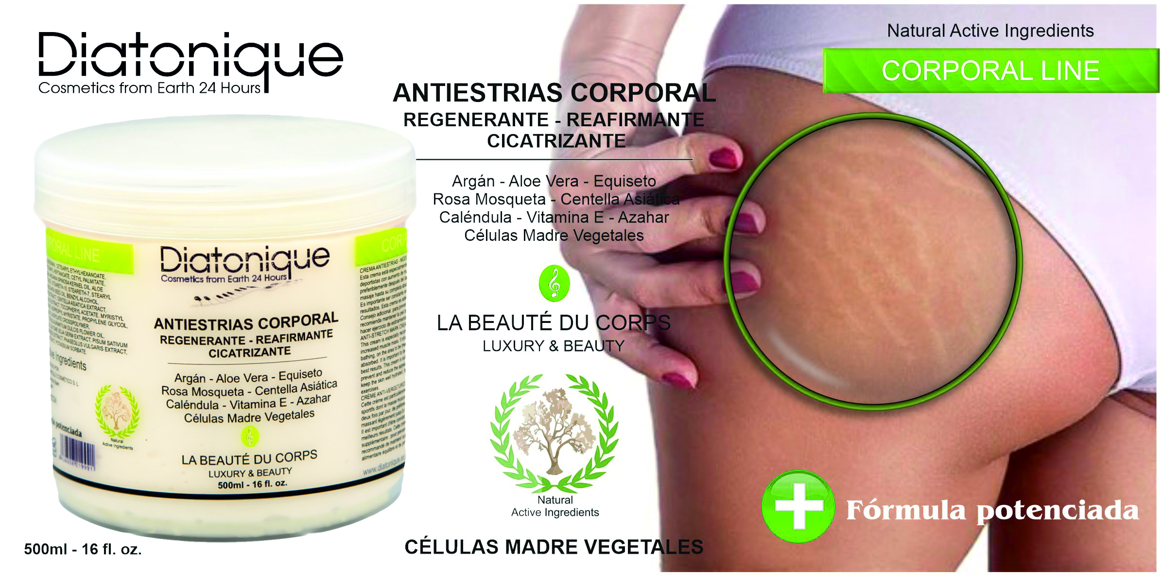 Crema Antiestrías Diatonique Plus 500 ml - Regeneradora con Centella Asiática